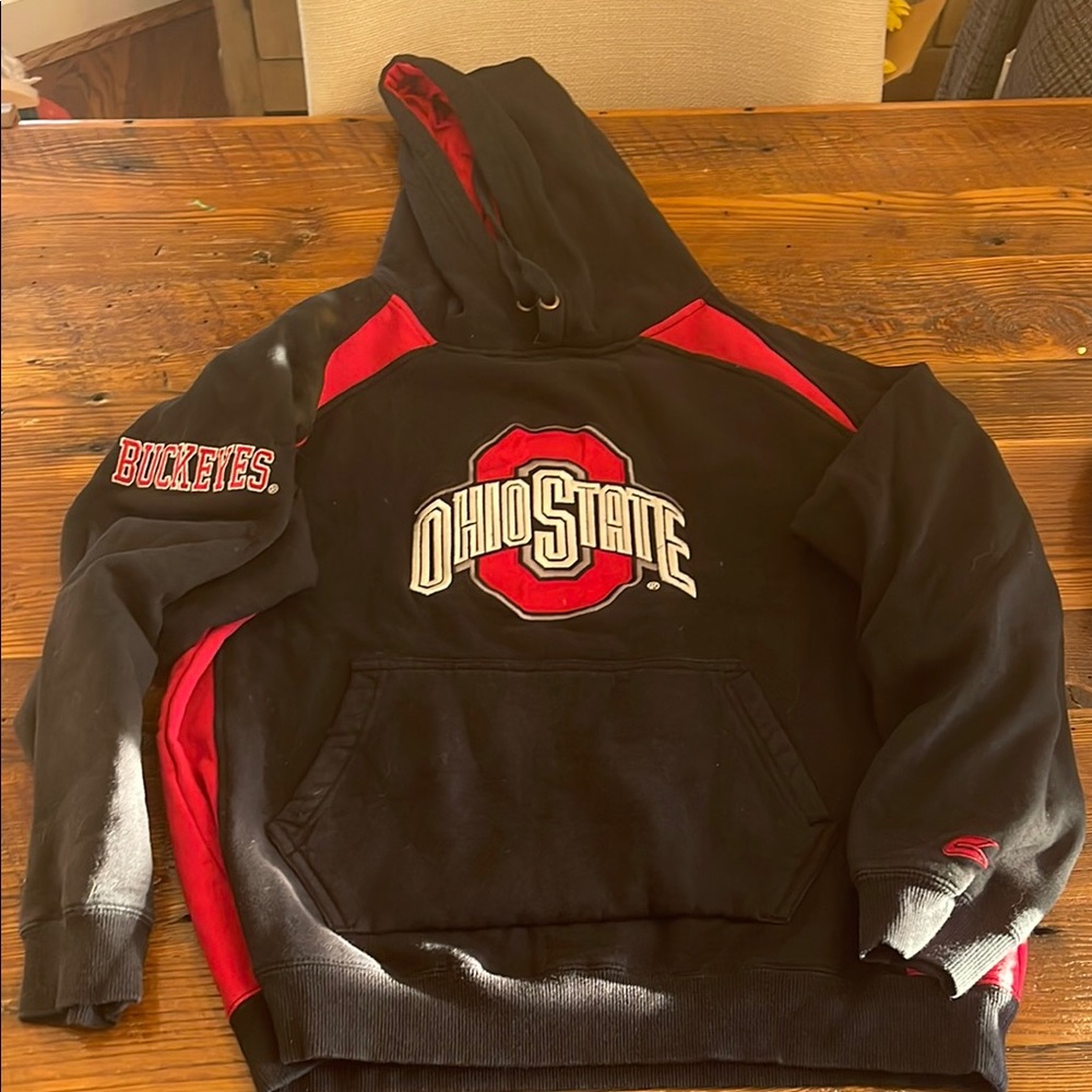 Colosseum Ohio State Black and Red Sweater